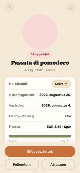 Egy tétel: hol tárolódik, és mennyi van még benne